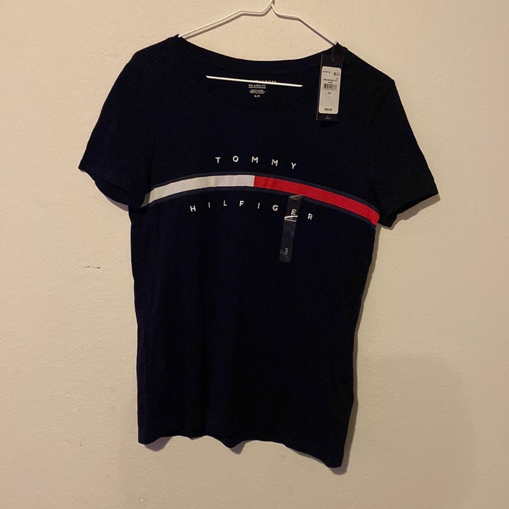 Tommy Hilfiger Womens Size Small Dark Navy Blue Tee Shirt